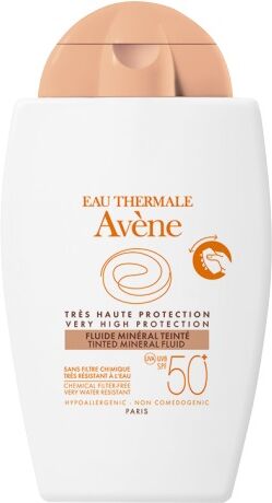 Avene Eau Thermale Fluido Minerale Colorato SPF50+ Solare Viso 40ml - Protezione solare molto alta per il viso