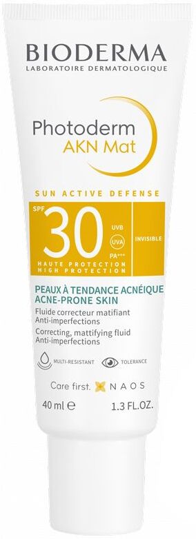 Bioderma Photoderm Akn Matte SPF30 40ml - Protezione Solare ad Alta Opacizzazione per Pelle Mista e Grassa