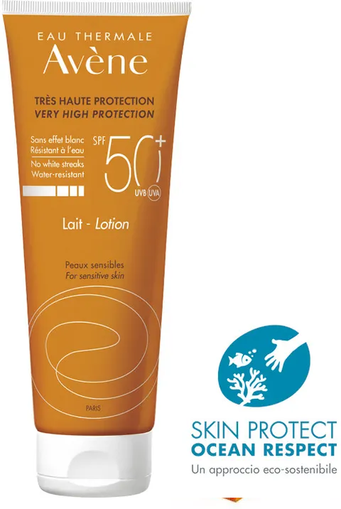 Avene - Solare Pelli Sensibili SPF50+ Latte Protezione Molto Alta 250ml - Protezione Solare per Pelle Sensibile