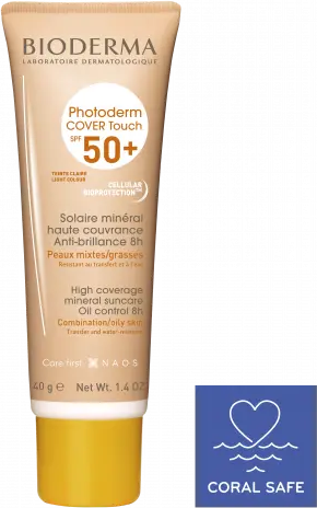 Bioderma Photoderm Mineral Cover Touch Viso/Collo 40ml SPF50+ - Protezione Minerale Alta Coprenza. Lascia Respirare la Pelle. Tonalità Chiara.