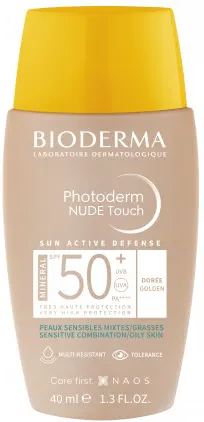 Bioderma Photoderm Nude Touch Mineral SPF 50+ Dorée 40ml - Crema Solare Minerale Effetto Pelle Nuda