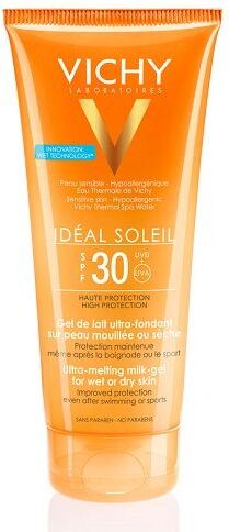 Vichy Ideal Soleil Gel-Latte Ultra Fondente SPF 30 200 ml - Protezione Solare per Pelle Bagnata o Asciutta, Resistente all'Acqua