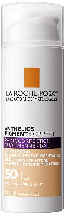 L'Oreal La Roche - Anthelios Pigment Correct Solare Viso SPF50+ Light 50ml - Protezione Solare per una Pelle Uniforme e Luminosa