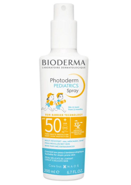 Bioderma Photoderm Pediatrics Spray Solare Viso e Corpo 200ml SPF50+ - Protezione Avanzata per la Pelle Delicata dei Bambini