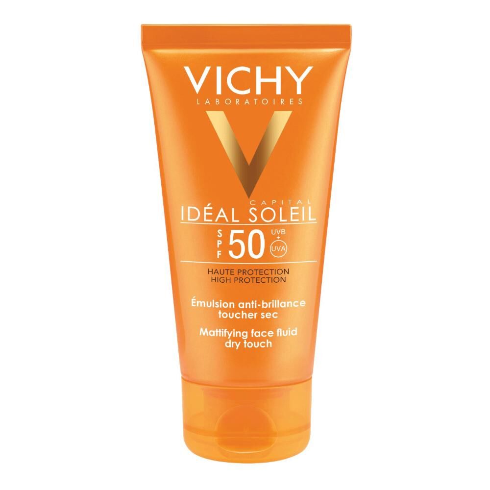 Vichy Capital Soleil Dry Touch Emulsione Neutra SPF 50 50 ml - Protezione solare ad elevata resistenza all'acqua e al tatto asciutto
