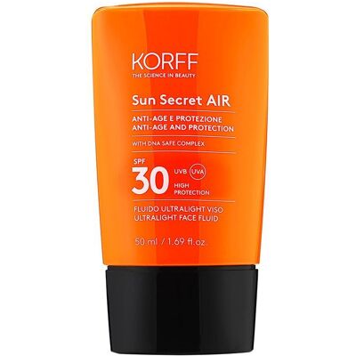 Korff Sun Secret SPF30 Fluido Aria Viso - Protezione solare Korff Sun Secret SPF30 Fluido Aria Viso - Protezione solare