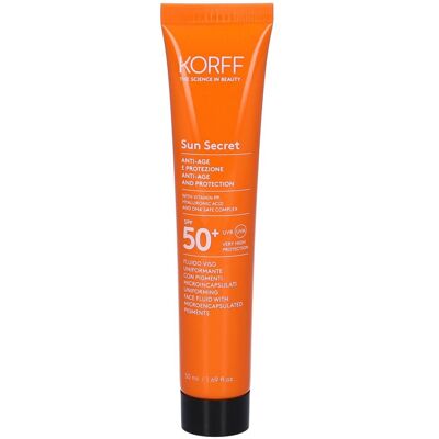 Korff Sun Secret SPF50+ Fluido Viso Idratante - Anti Invecchiamento & Imperfezioni Korff Sun Secret SPF50+ Fluido Viso Idratante - Anti Invecchiamento & Imperfezioni