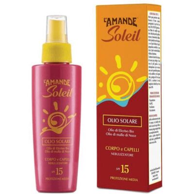 Olio Solare SPF 15 - Protezione Corpo e Capelli Olio Solare SPF 15 - Protezione Corpo e Capelli