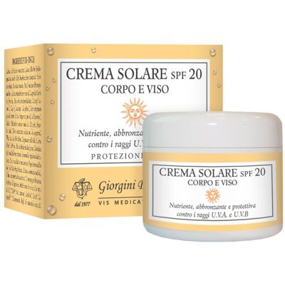 DR.GIORGINI SER-VIS Srl CREMA SOLARE SPF20 CORPO/VISO DR.GIORGINI SER-VIS Srl CREMA SOLARE SPF20 CORPO/VISO