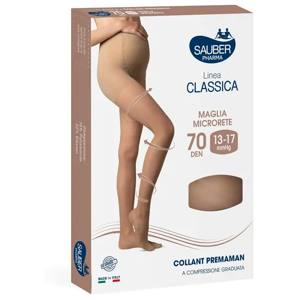 desa pharma srl linea classica collant premaman 70 denari colore nero taglia 4 - sauber collant premaman