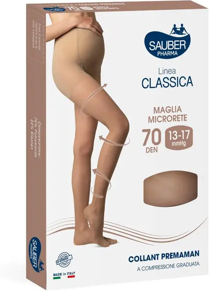 desa pharma srl collant premaman maglia microrete 70 denari colore glacè taglia 4 - linea classica: dispositivo medico ce, classe i