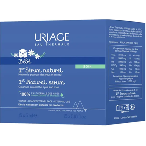 Uriage Bebè - Siero Fisiologico 15 Flaconcini da 5ml per l'Idratazione e la Pulizia Delicata