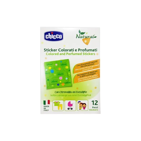 chicco natural zanza sticker antizanzara colorati e profumati 12 pezzi