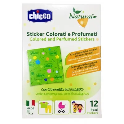 chicco natural zanza sticker antizanzara colorati e profumati 12 pezzi