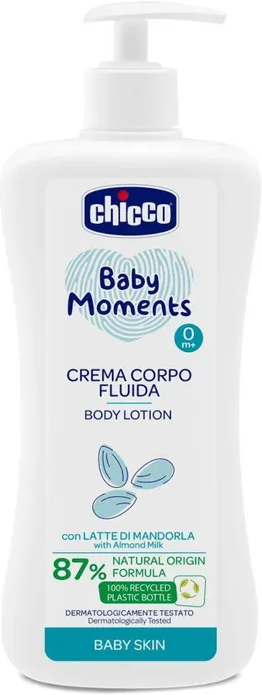 chicco baby moments crema corpo fluida delicata 500ml 0mesi+