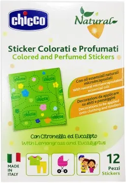 Chicco Natural Zanza Sticker Antizanzara Colorati E Profumati 12 Pezzi