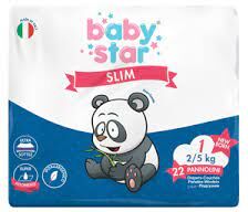 Farvima Medicinali Spa Babystar - Pannolini Slim 2/5kg Taglia 1 New Born 22 Pezzi