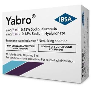 Ibsa Farmaceutici Italia Srl Yabro Aerosol Sodio Ialuronato 0,18% Soluzione da Nebulizzare - 10 Fiale da 5 ml