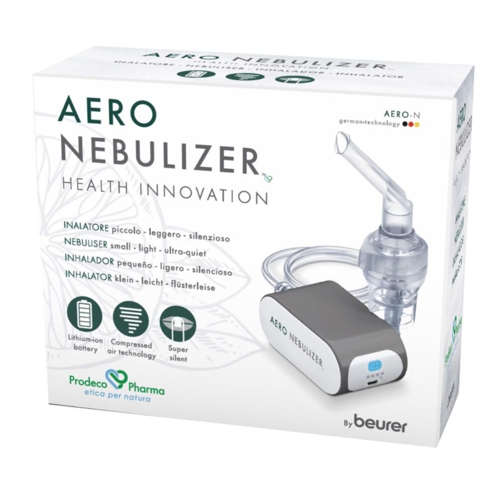 Prodeco Pharma Srl Aero Nebulizer Aerosol a Batteria Ricaricabile - Tecnologia Innovativa per Inalazione Veloce, Compressore Silenzioso, Batteria agli Ioni di Litio