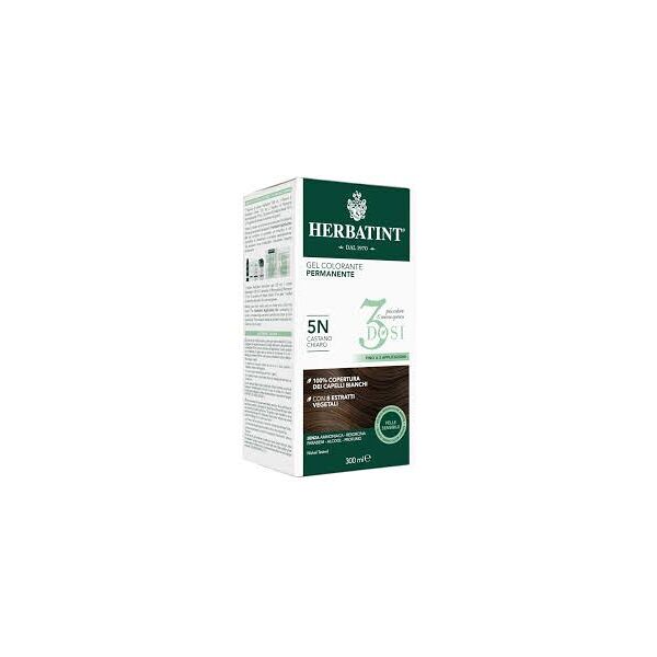 antica erboristeria spa herbatint - tintura per capelli gel permanente 5n castano chiaro 300 ml - 3 dosi