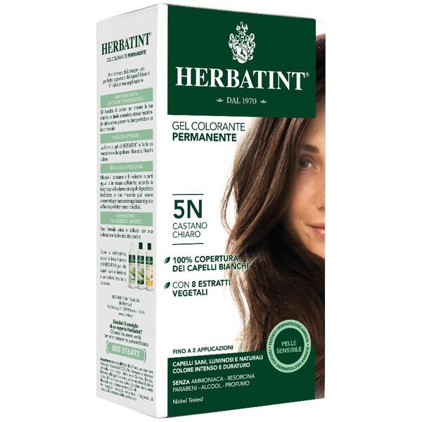 antica erboristeria spa herbatint - tintura per capelli gel permanente 5n castano chiaro 150 ml - senza ammoniaca