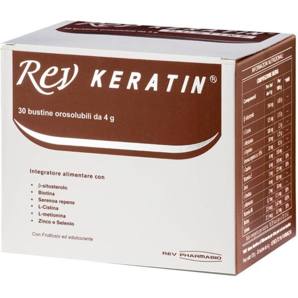 pharmabio rev keratin 30 bustine da 4g - integratore per la salute dei capelli e delle unghie