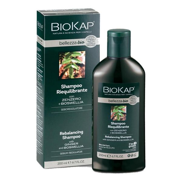 bios line spa biokap bellezza bio shampoo riequilibrante cosmos organic 200ml - shampoo biologico per capelli grassi e eccesso di sebo