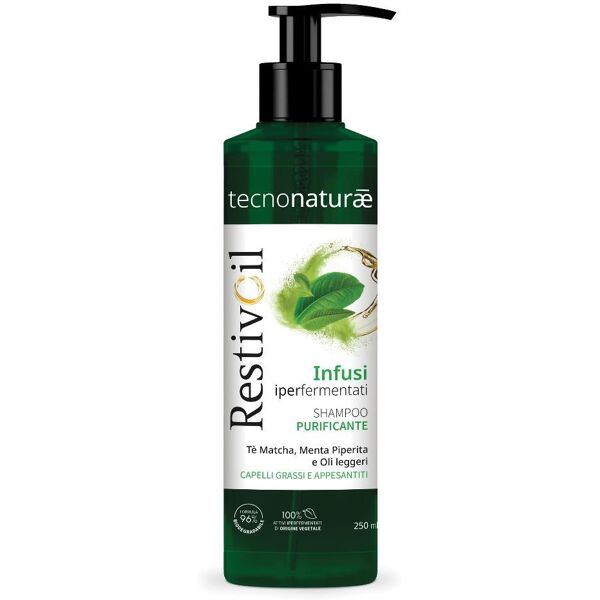 perrigo italia srl restivoil tecnonaturae - shampoo purificante capelli grassi appesantiti 250ml - libera i capelli dall'eccesso di sebo e dona leggerezza