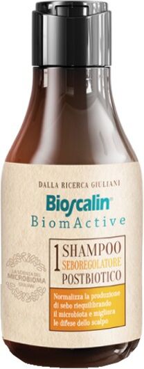 giuliani spa bioscalin - biomactive shampoo sebo regolatore prebiotico 200ml - trattamento per capelli grassi e cuoio capelluto disarmonico