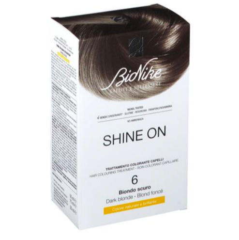 shine on trattamento colorante capelli biondo scuro 6 bionike - colorazione professionale per capelli luminosi e naturali