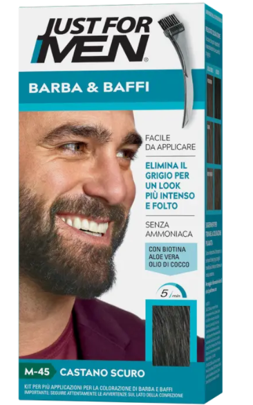 combe italia srl just for men - barba&baffi m45 castano scuro 51g