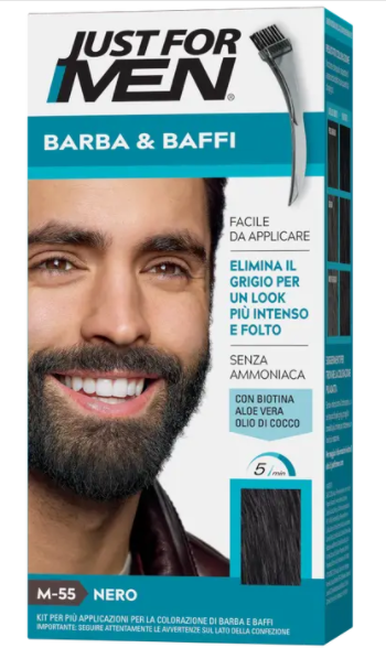 combe italia srl just for men - barba&baffi m55 nero 51g