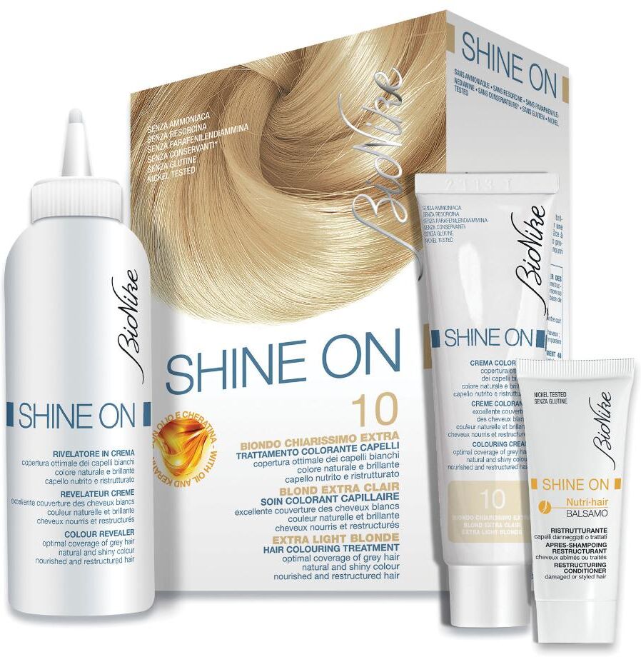 shine on trattamento colorante capelli biondo chiarissimo extra 10 bionike