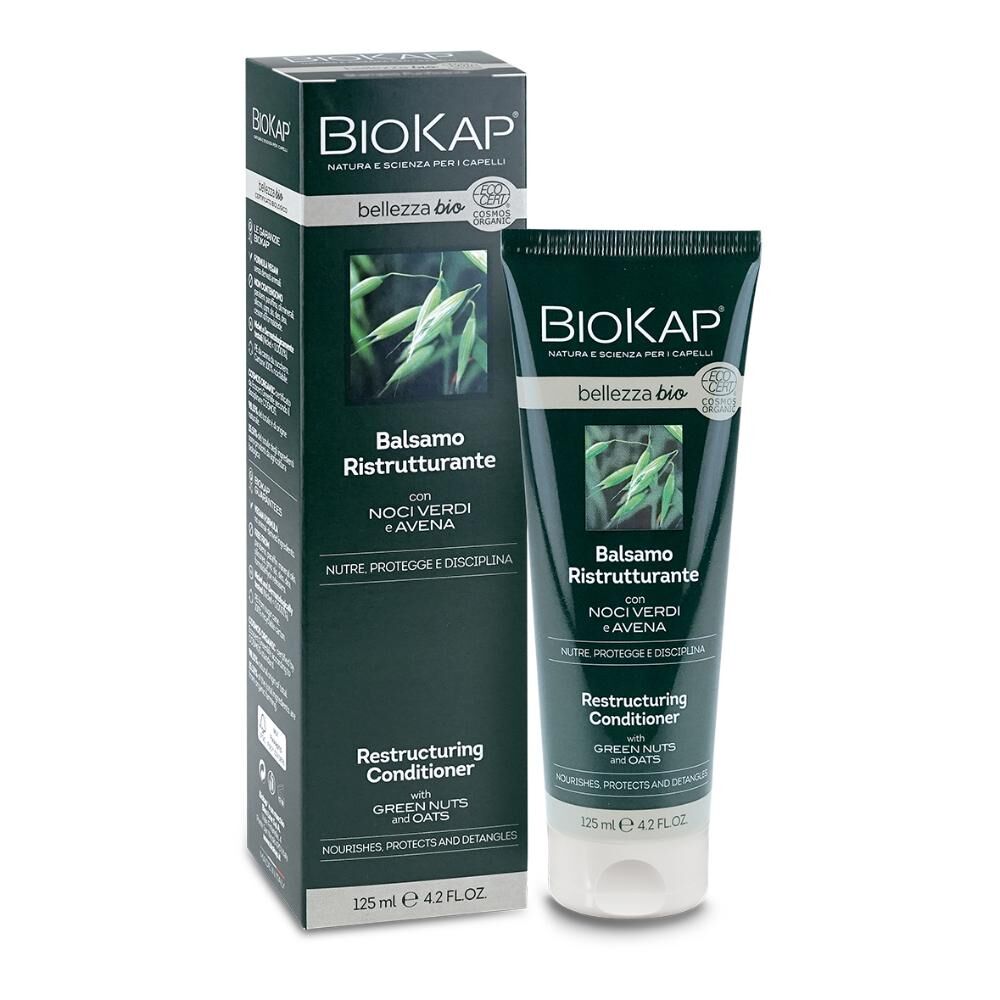 bios line spa biokap bellezza bio balsamo ristrutturante cosmos organic 125ml - trattamento idratante per capelli eco-sostenibile