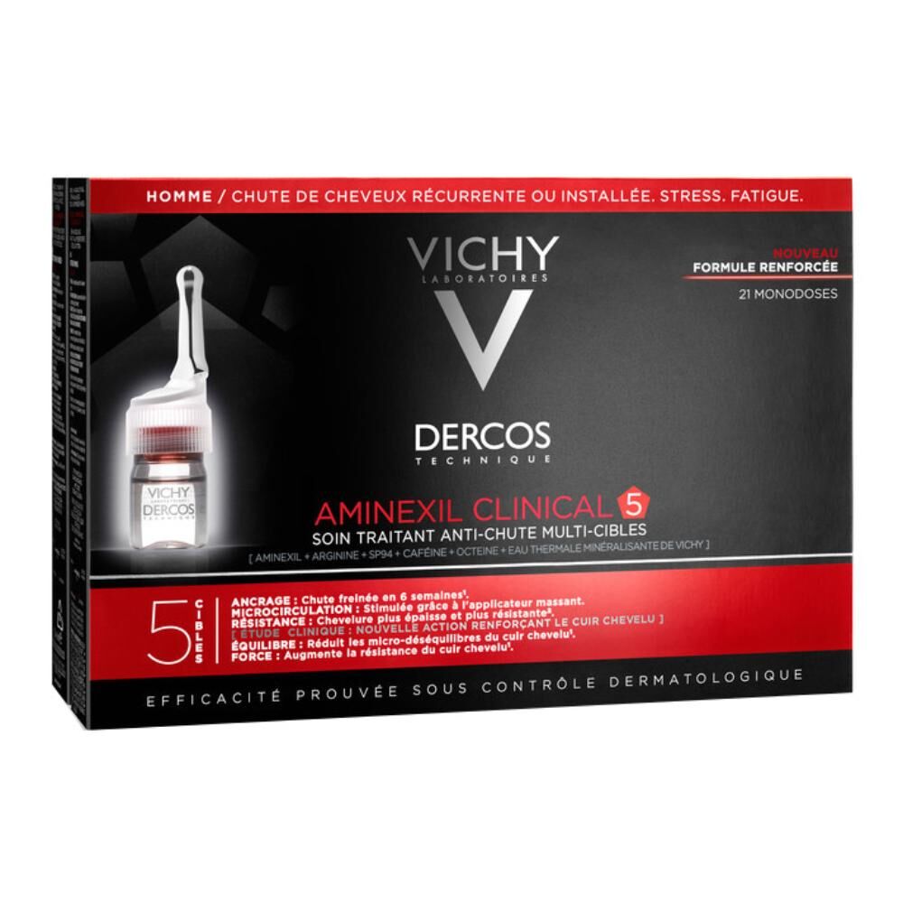 l'oreal vichy dercos aminexil trattamento anticaduta uomo 21 fiale x 6 ml - riduci la caduta dei capelli con efficacia