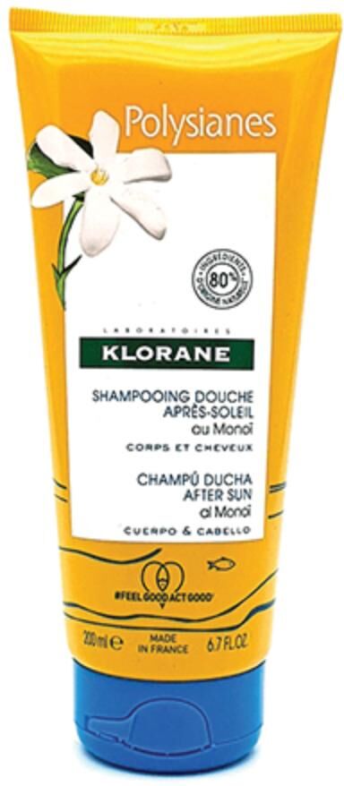 klorane - gel shampoo doccia doposole al monoi