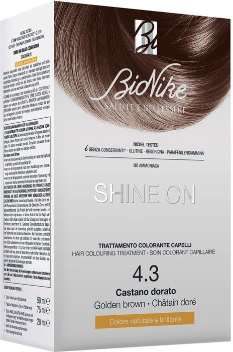 SHINE ON TRATTAMENTO COLORANTE CAPELLI CASTANO DORATO 4.3 BIONIKE