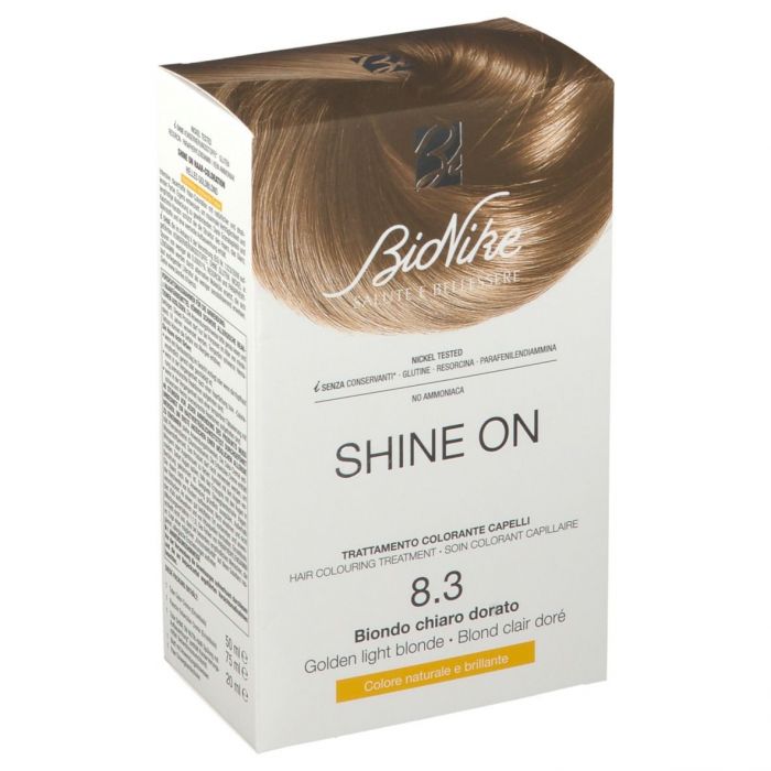 SHINE ON TRATTAMENTO COLORANTE CAPELLI BIONDO CHIARO DORATO 8.3 BIONIKE