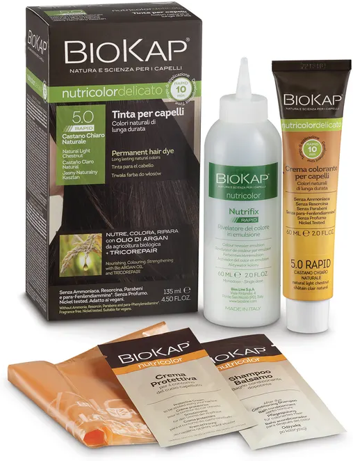 Bios Line Biokap Nutricolor Delicato Rapid 5.05 Castano Nocciola 135ml - Colorazione Capelli Veloce