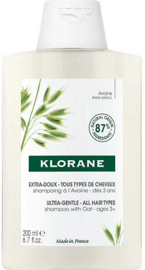 Klorane - Shampoo Latte di Avena 200 ml per Capelli Delicati e Idratati