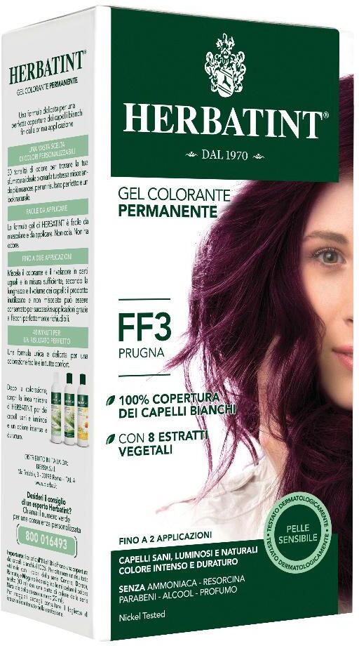 Antica Erboristeria Herbatint - Tintura Capelli Gel Permanente FF3 Prugna - Tinta senza ammoniaca 150ml