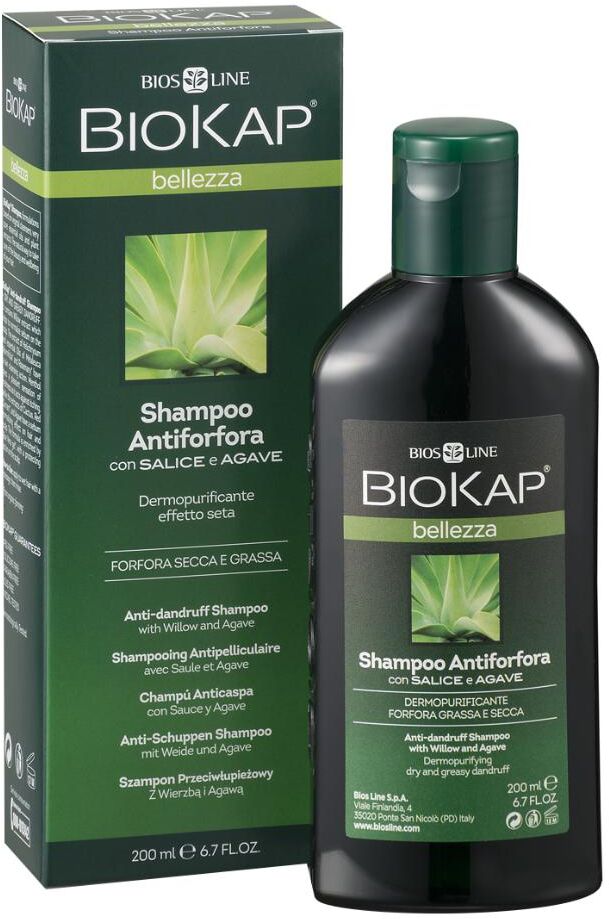 Bios Line Biokap Shampoo Antiforfora 200ml, Marca Biokap, Shampoo Antiforfora, Flacone da 200ml, Trattamento per la Forfora