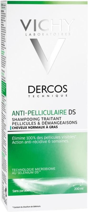 Vichy Dercos Shampoo Antiforfora Capelli Grassi 200ml - Trattamento efficace per una chioma senza forfora e capelli meno grassi