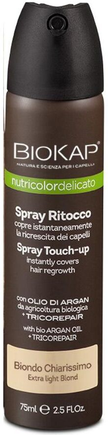 Bios Line Spa Biokap Nutricolor Delicato Spray Ritocco Biondo Chiaro 75ml - Copertura Rapida Ricrescita