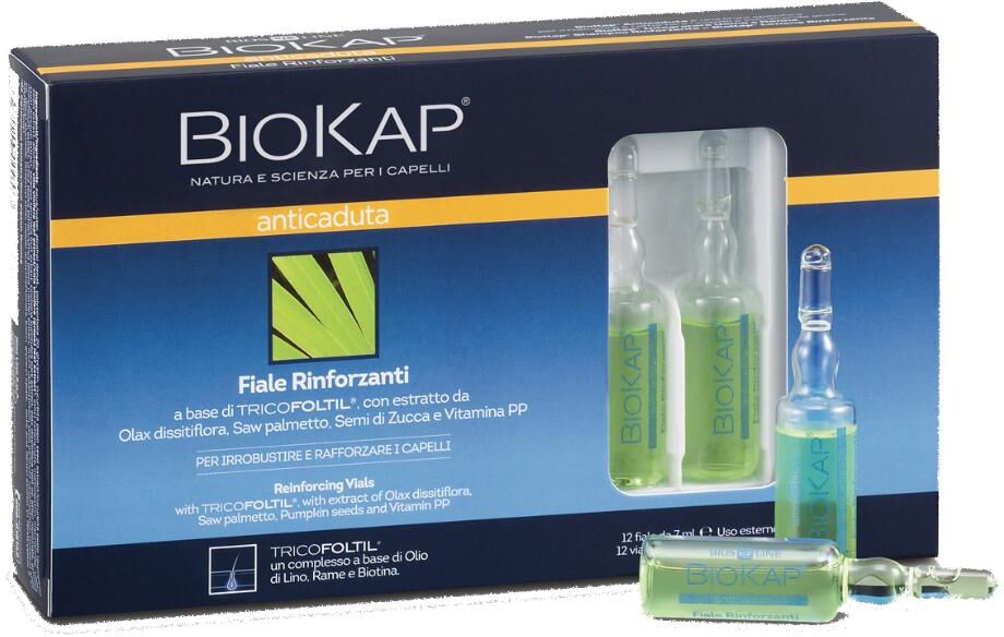 Bios Line Spa BioKap Anticaduta Fiale Rinforzanti 12 Fiale - Trattamento Cosmetico Anticaduta