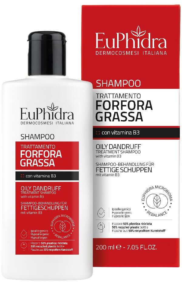 Zeta Farmaceutici Spa Euphidra Shampoo Forfora Grassa 200ml - Trattamento professionale per Cuoi Capelluti Grassi