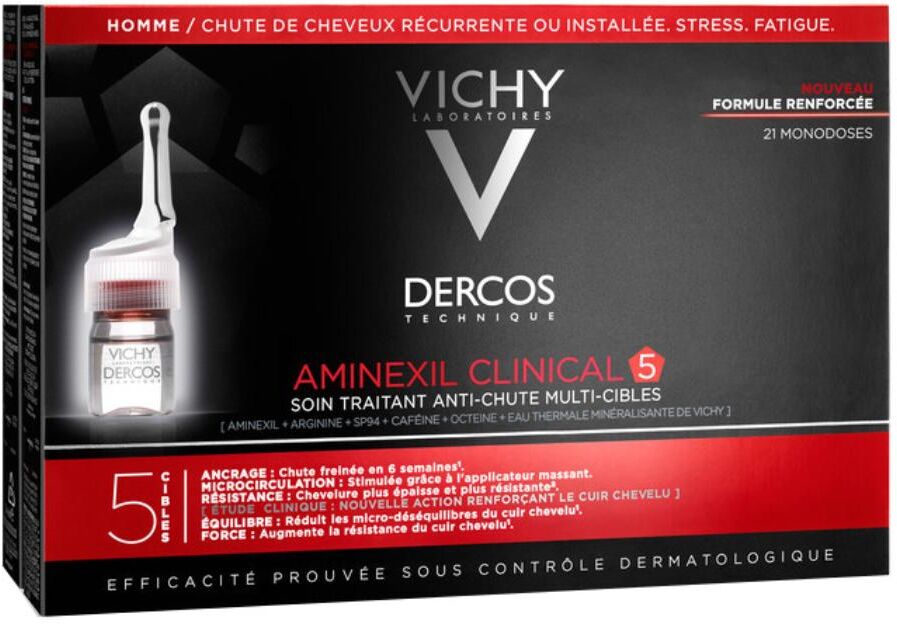 L'Oreal Vichy Dercos Aminexil Trattamento Anticaduta Uomo 21 Fiale x 6 ml - Riduci la caduta dei capelli con efficacia