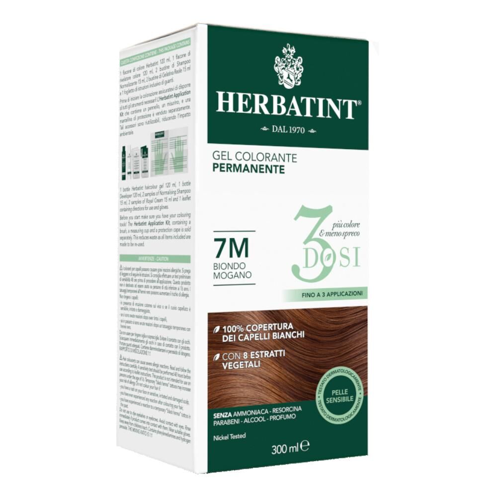 Antica Erboristeria Herbatint 3 Dosi Bio Mogano 7M - Tinta Capelli Naturale - 120 ml