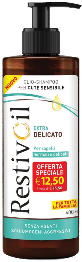 Perrigo Restivoil - Olio Shampoo Extra Delicato Capelli Normali Delicati 400ml - Idratazione Profonda e Cura Dolce