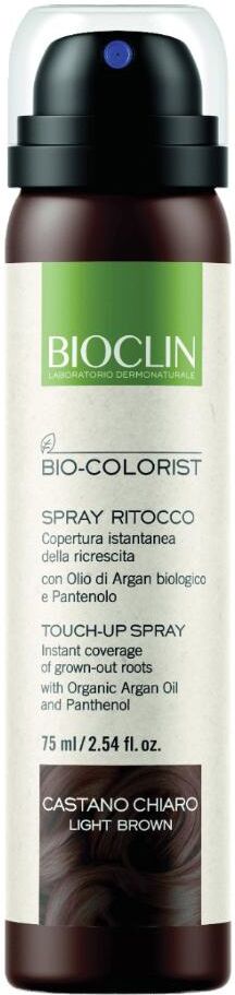 Ist.Ganassini Spa Bioclin Bio Colorist Spray Capelli Ritocco Castano Chiaro 75ml - Copertura Istantanea della Ricrescita con Olio di Argan Biologico